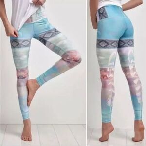 TEEKI Leggings Womens Small Blue Multicolor Tarot Magick Magic Hot Pants Legging